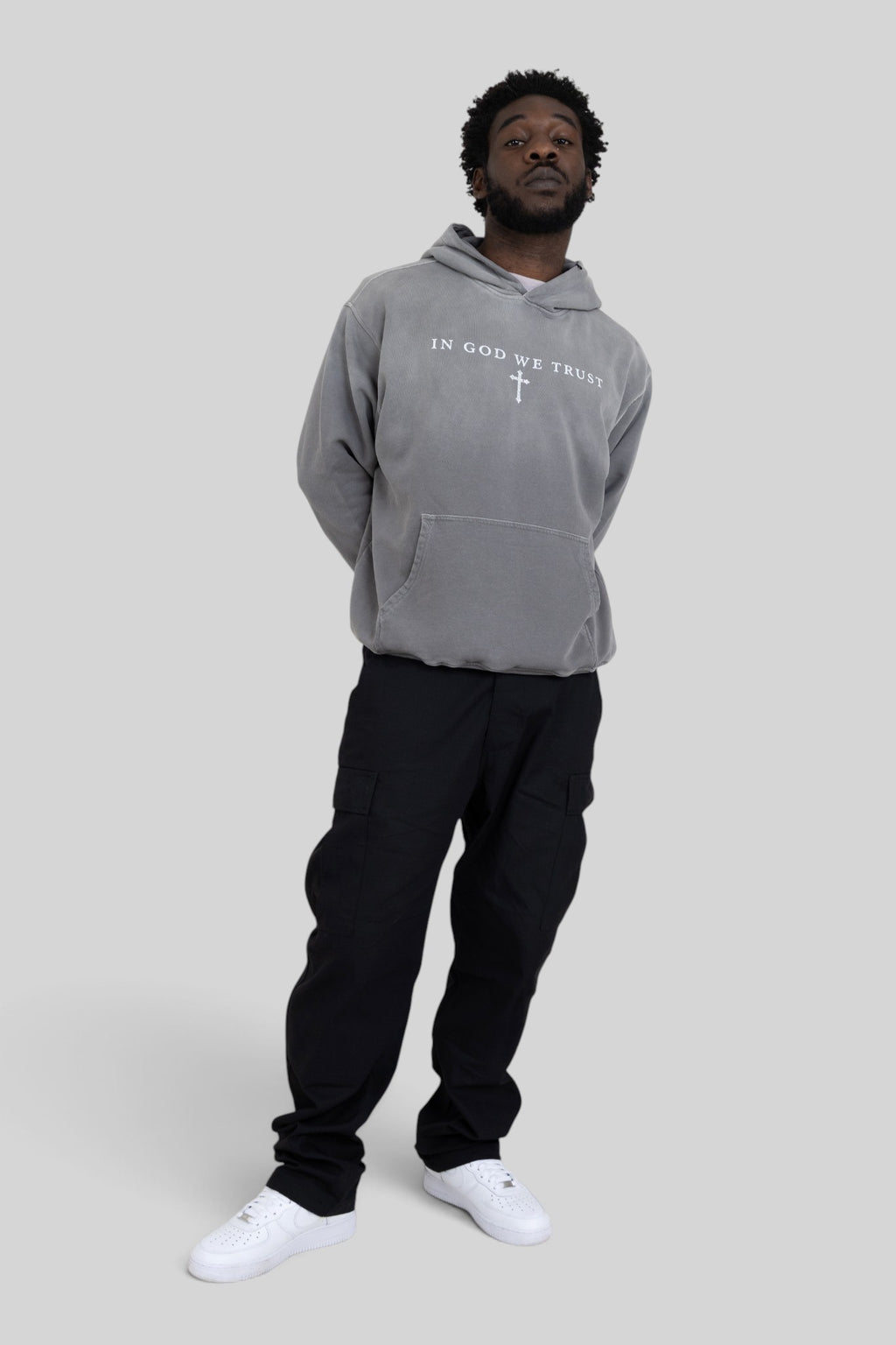In God We Trust Faded Oversized Hoodie