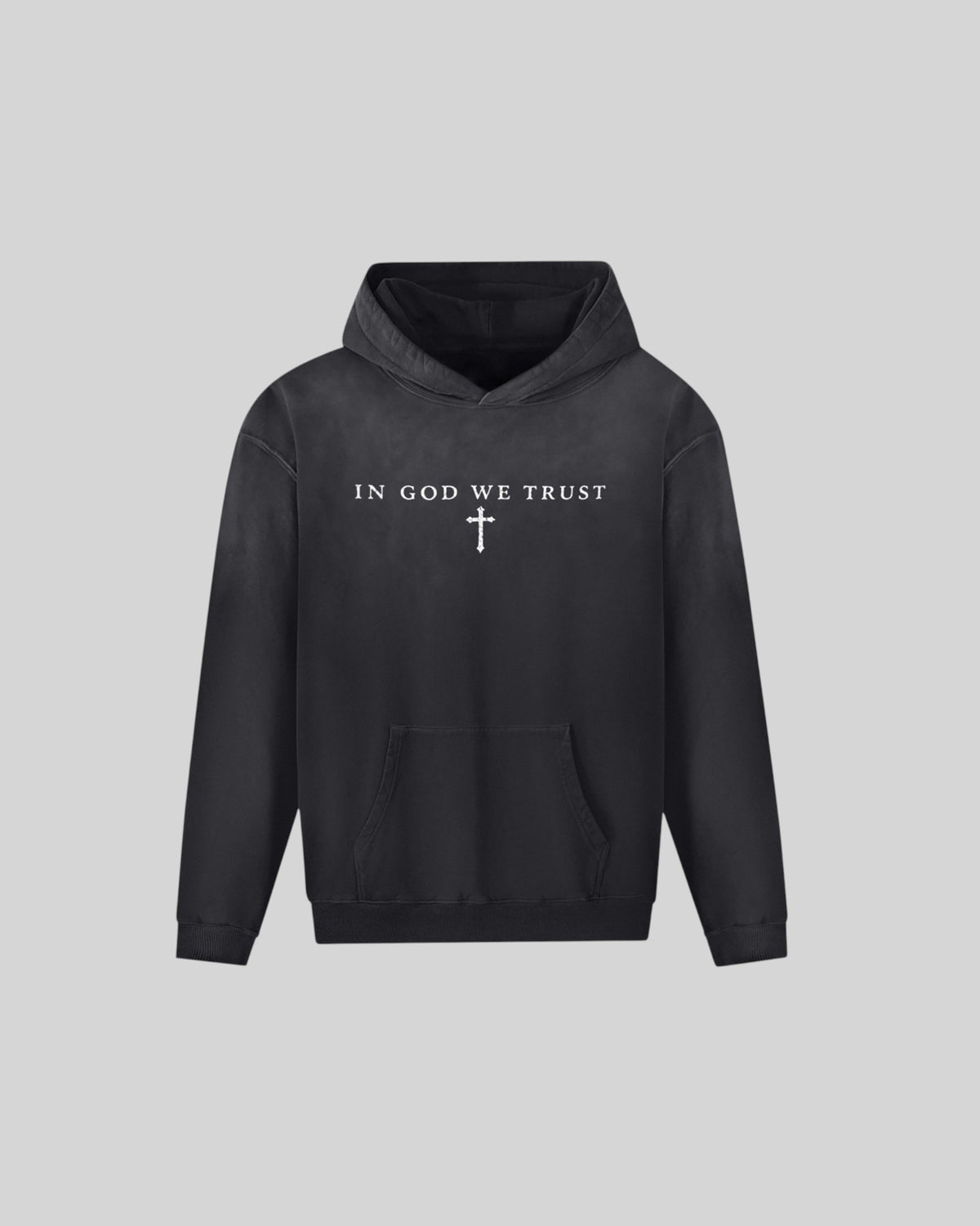 In God We Trust Faded Oversized Hoodie