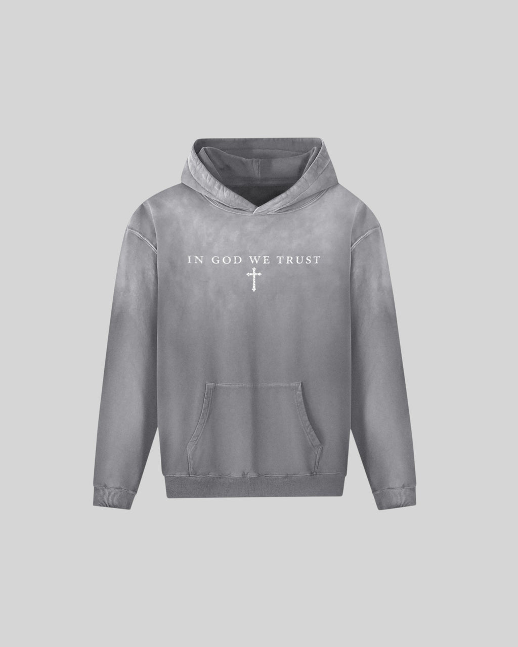 In God We Trust Faded Oversized Hoodie