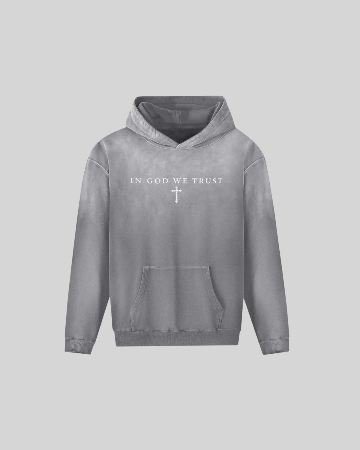 In God We Trust Faded Oversized Hoodie