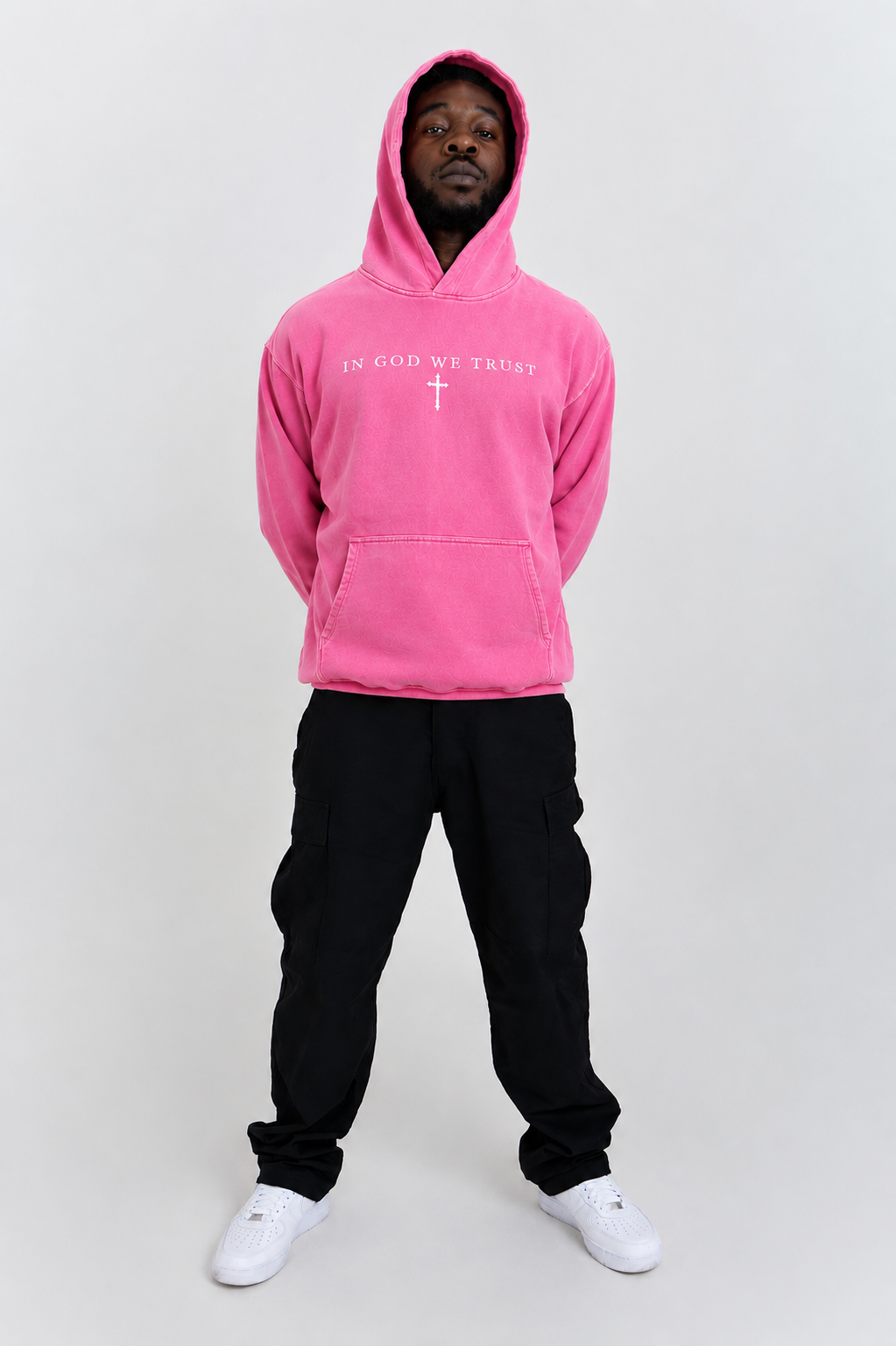 In God We Trust Faded Oversized Hoodie