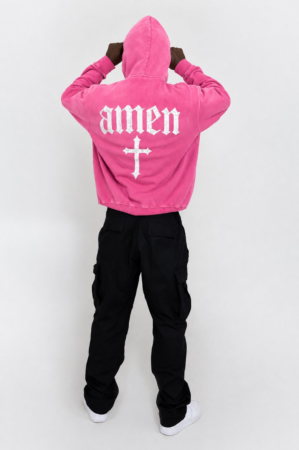 In God We Trust Faded Oversized Hoodie