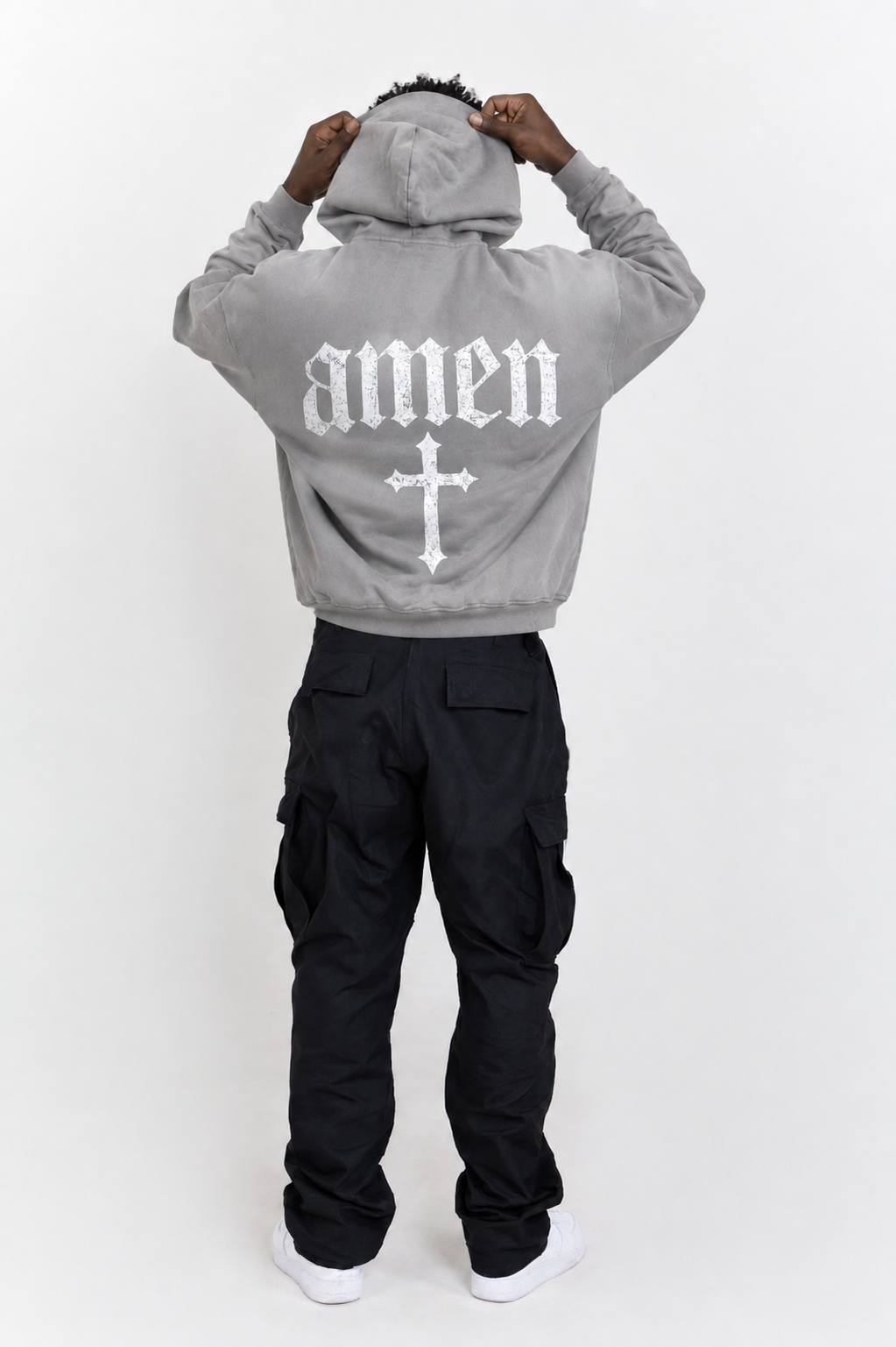 In God We Trust Faded Oversized Hoodie